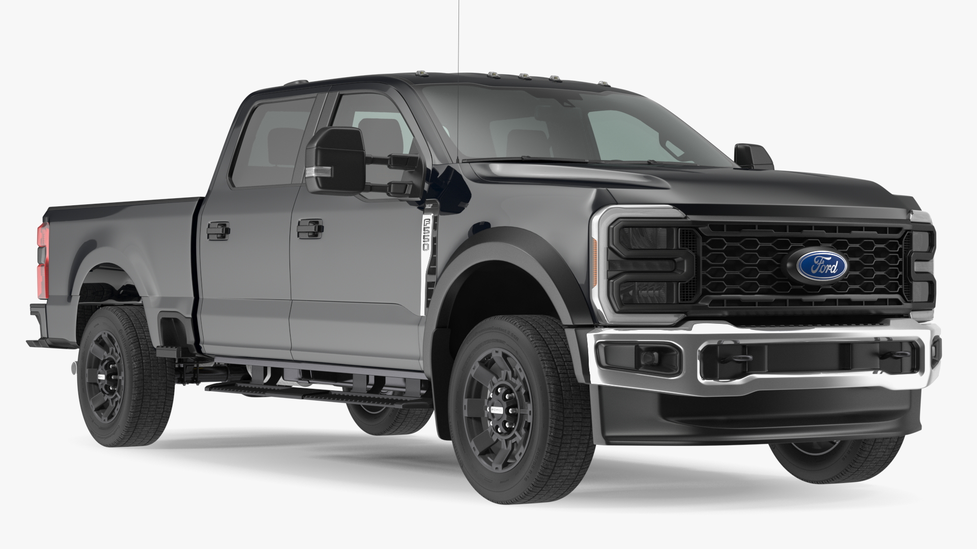 3D Black Ford Super Duty F550 Rigged model