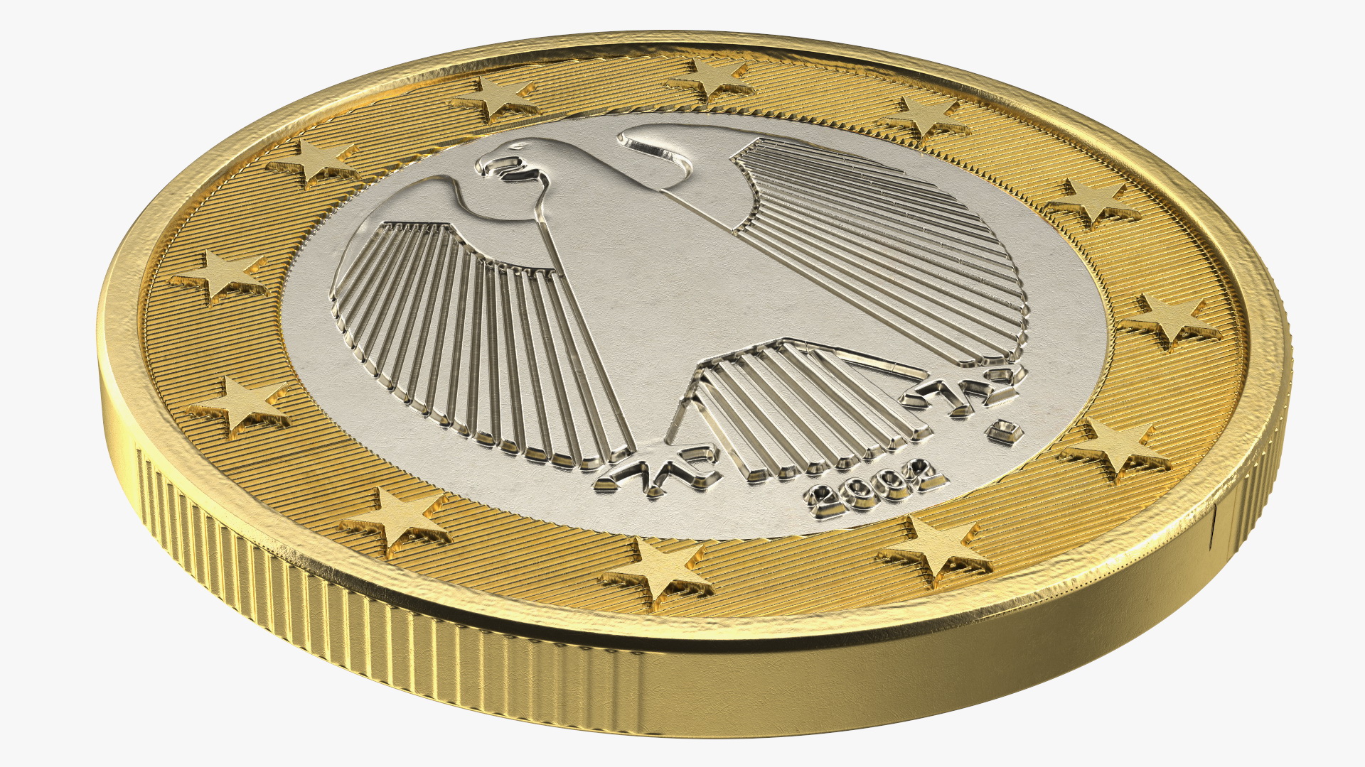 3D German 1 Euro Coin model