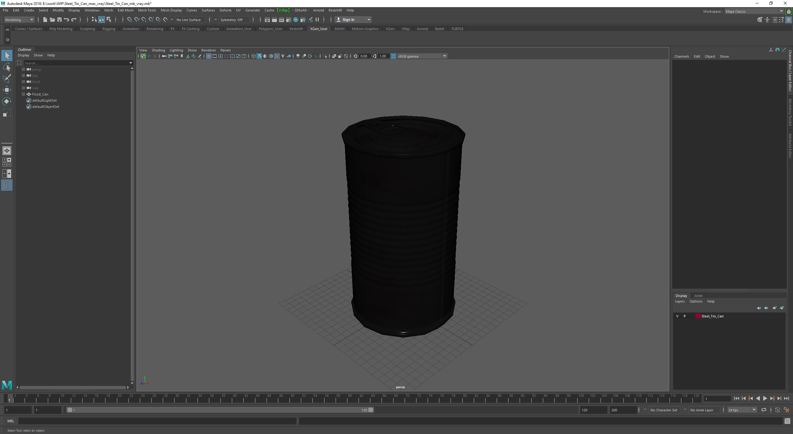 3D Steel Tin Can model