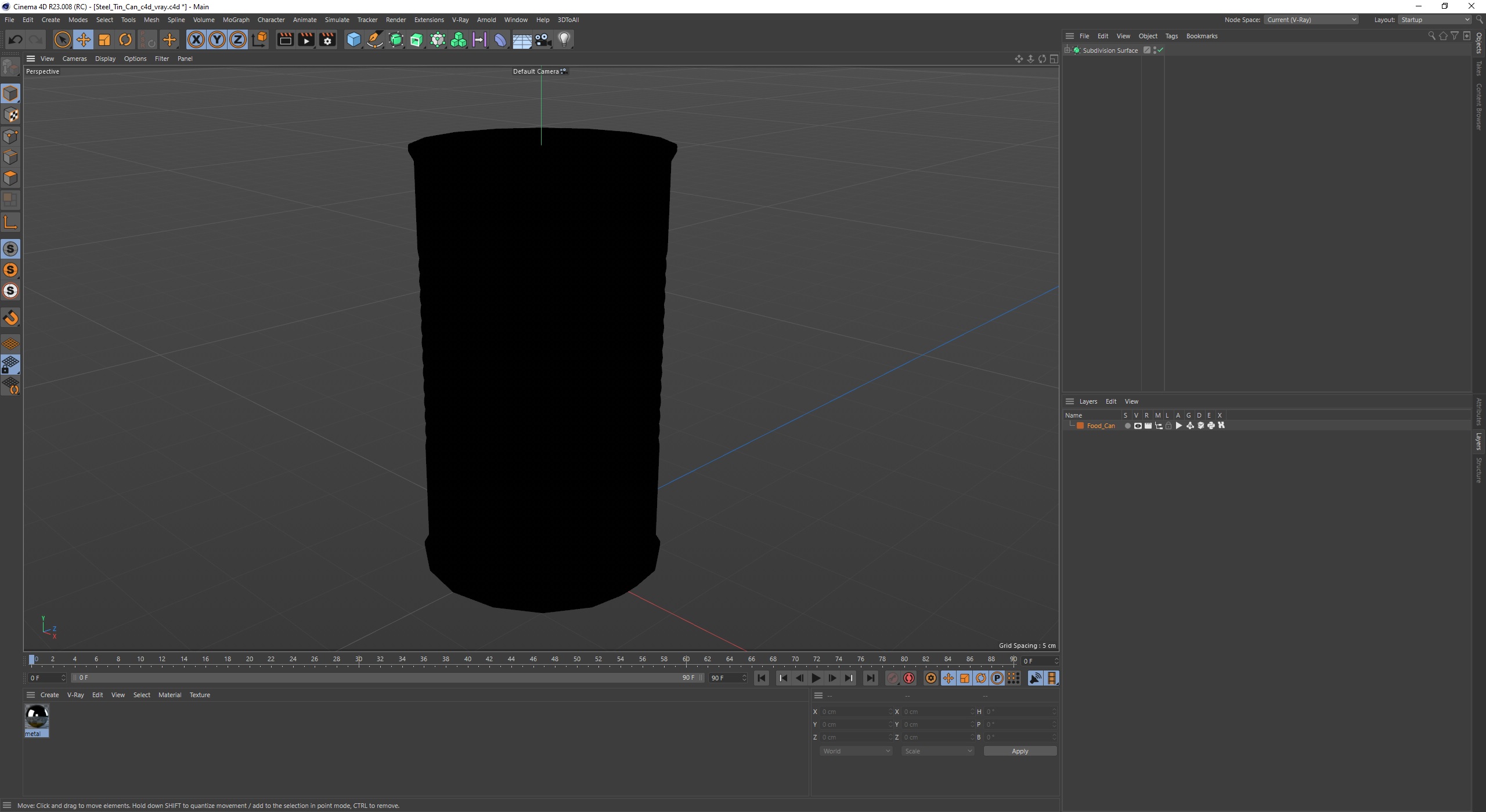 3D Steel Tin Can model