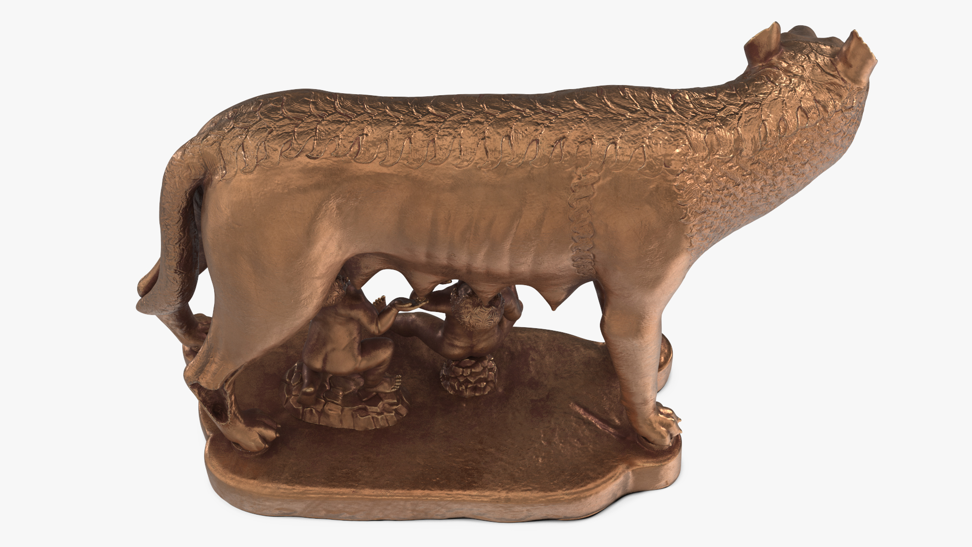 3D Capitoline Wolf with Romulus and Remus for 3D Print