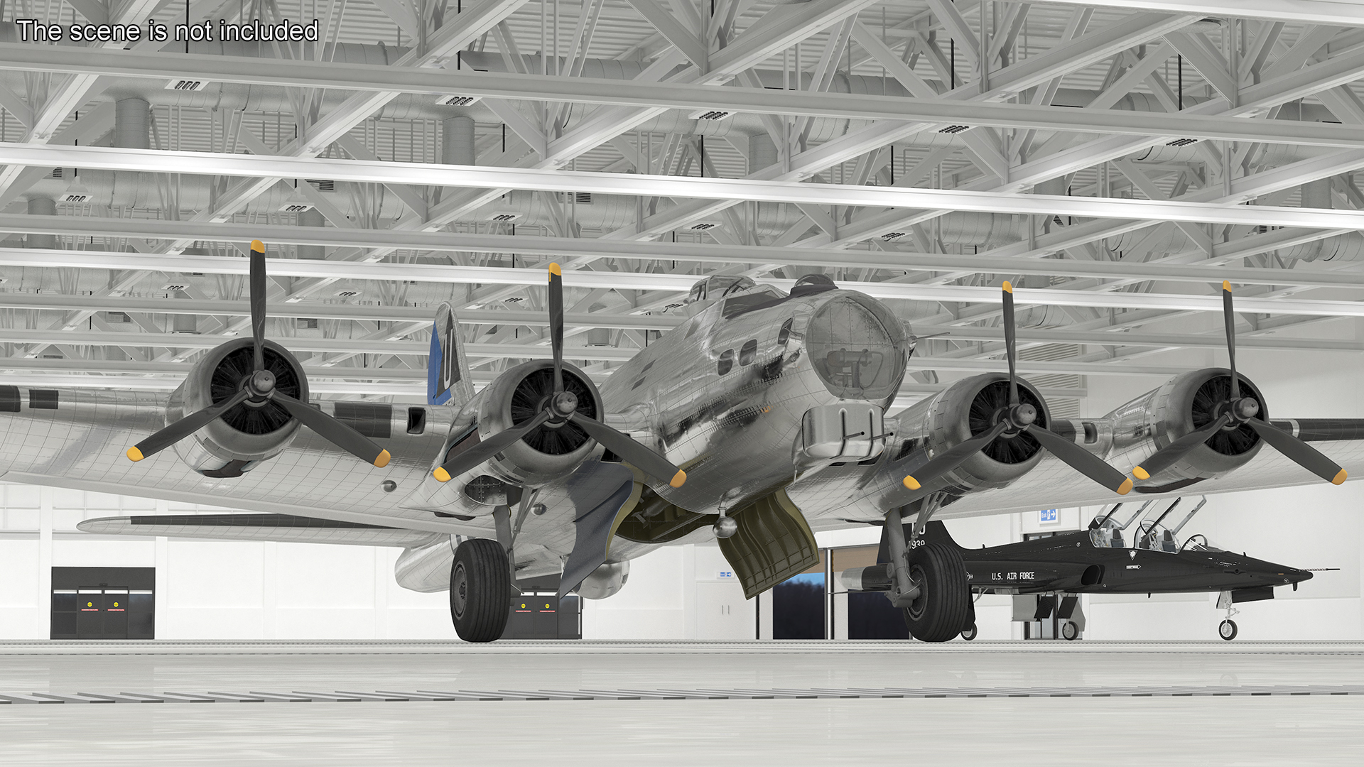 3D Boeing B-17 Propeller Aircraft Bomber Rigged for Maya model