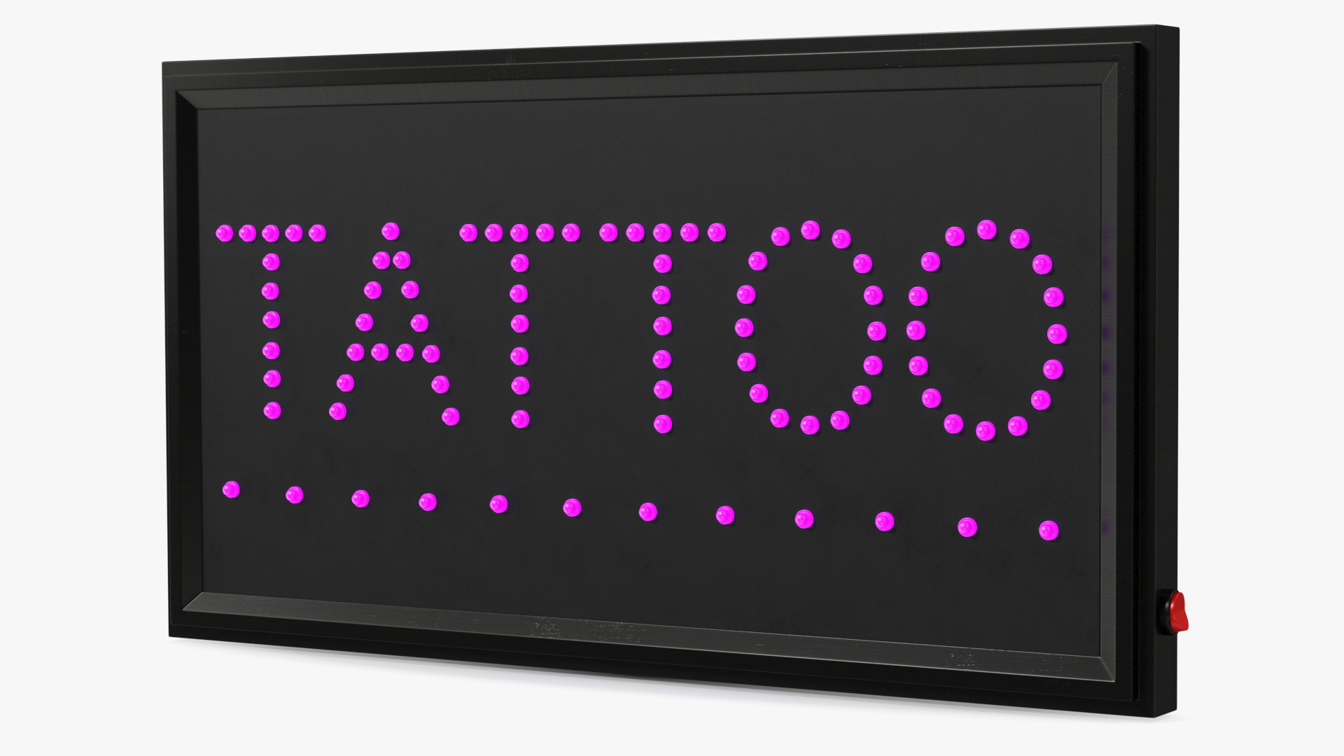 Tattoo Purple LED Neon Light Sign for Business ON 3D model