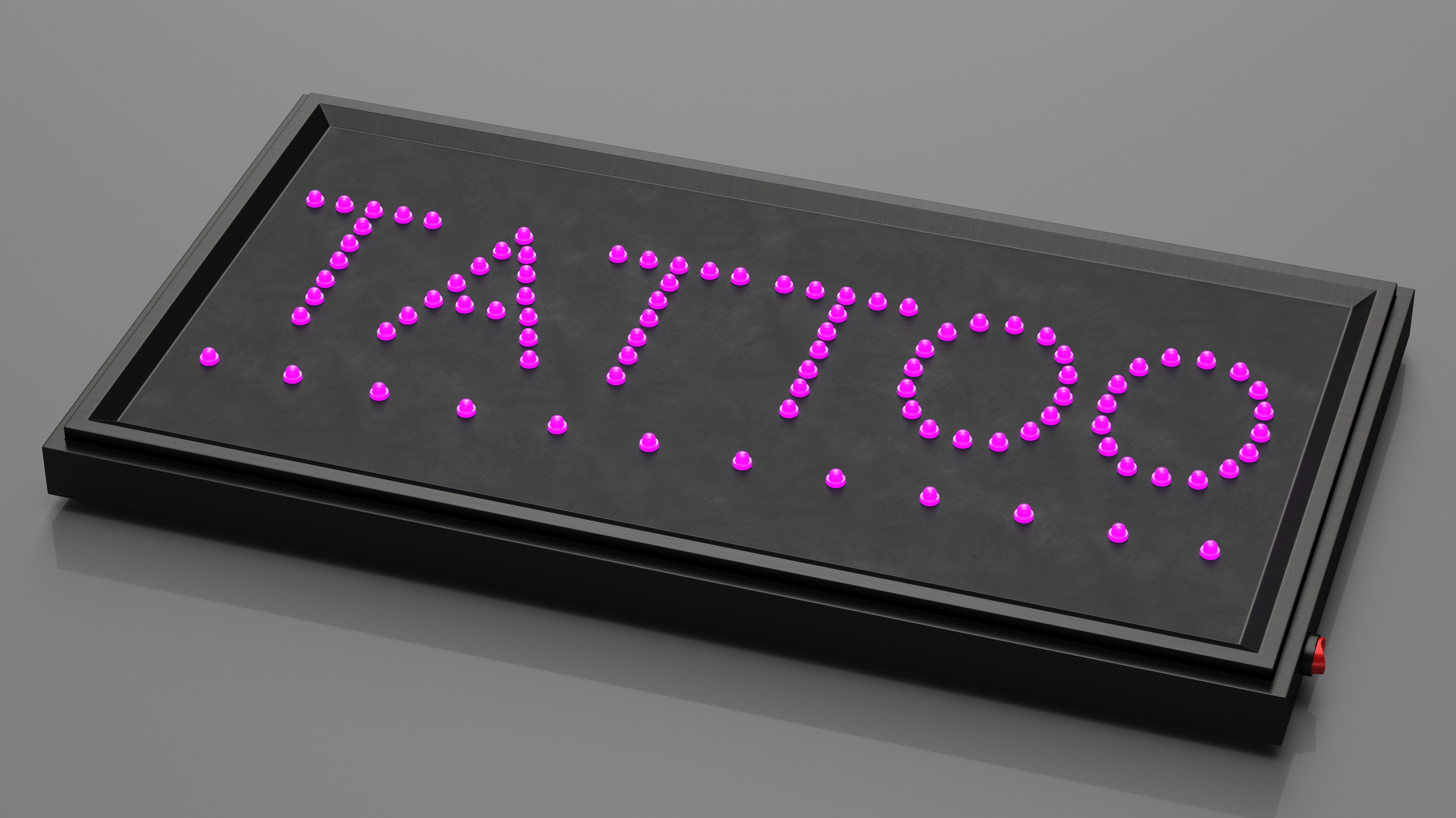 Tattoo Purple LED Neon Light Sign for Business ON 3D model