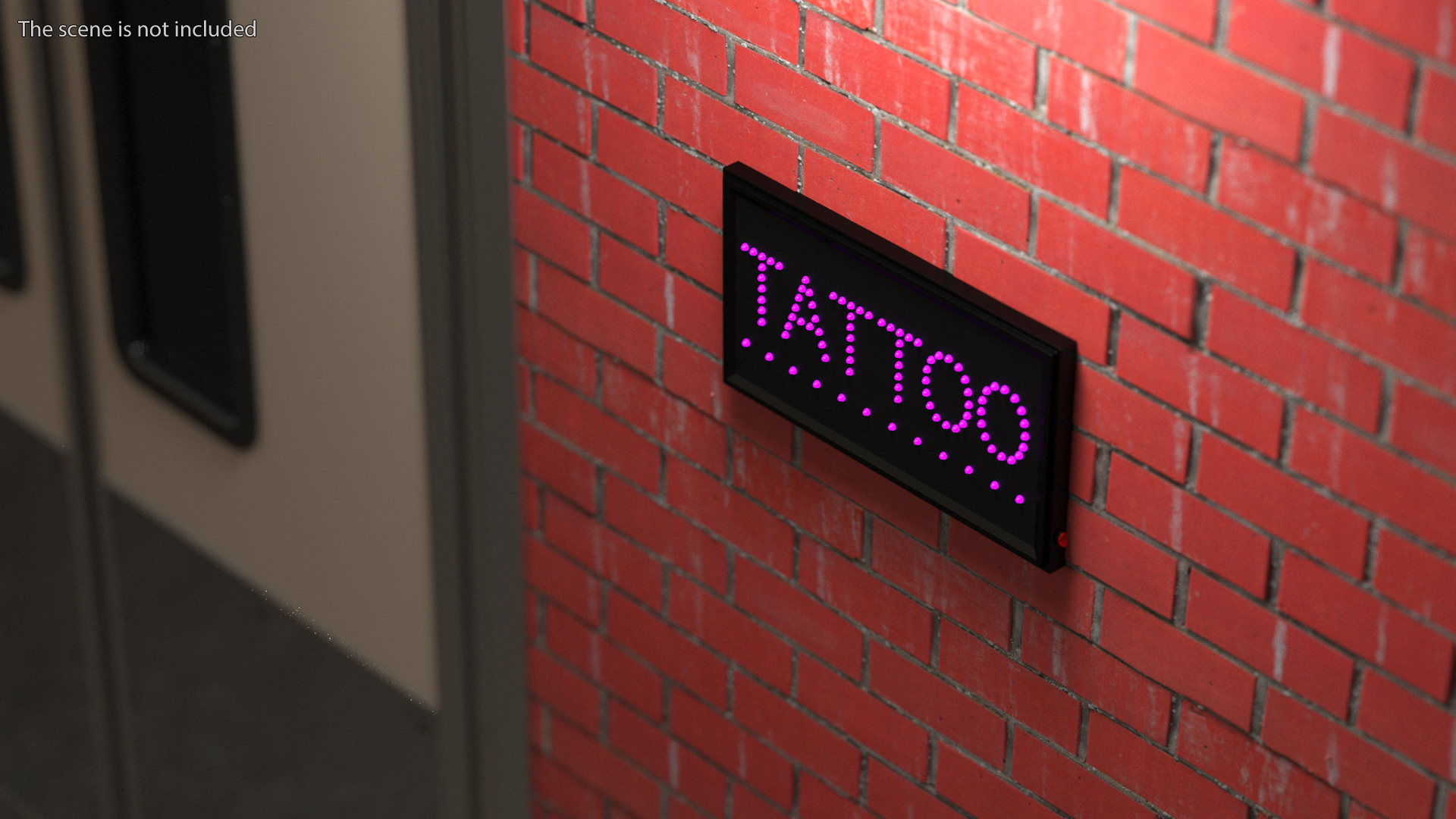 Tattoo Purple LED Neon Light Sign for Business ON 3D model