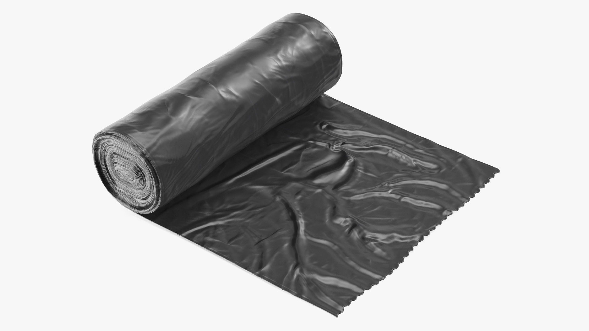 Waste Bag Unrolled Black 3D model