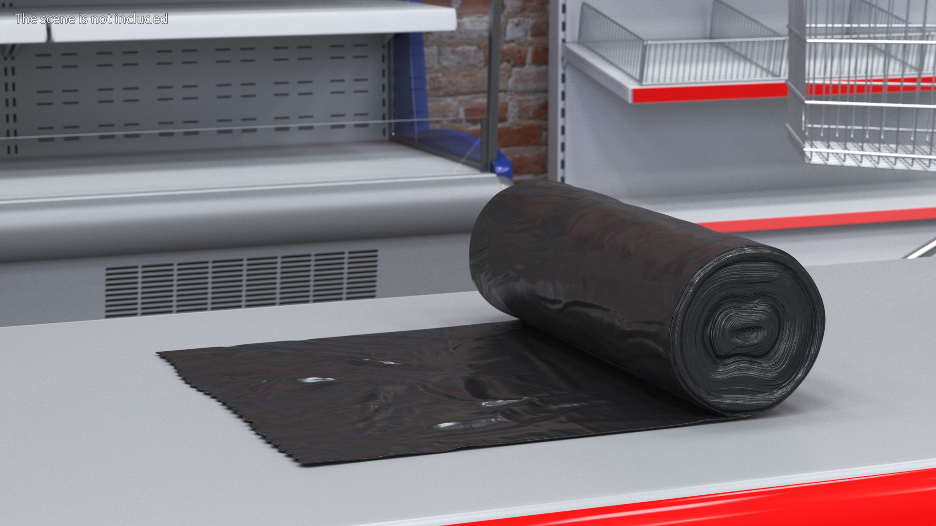 Waste Bag Unrolled Black 3D model