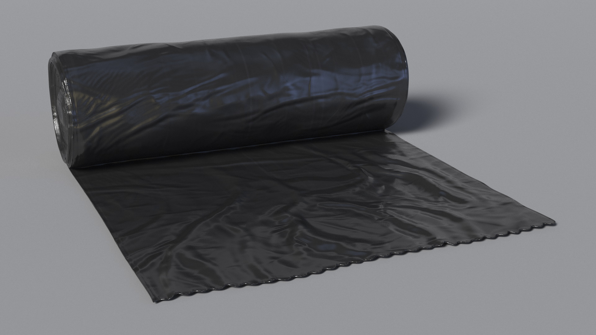 Waste Bag Unrolled Black 3D model