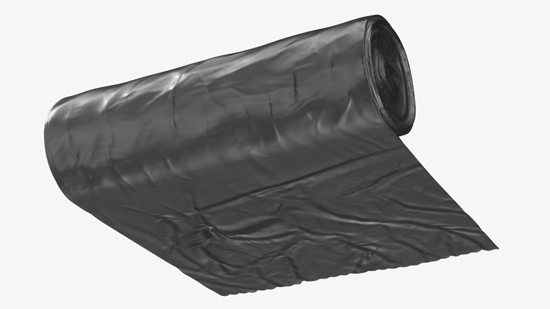 Waste Bag Unrolled Black 3D model