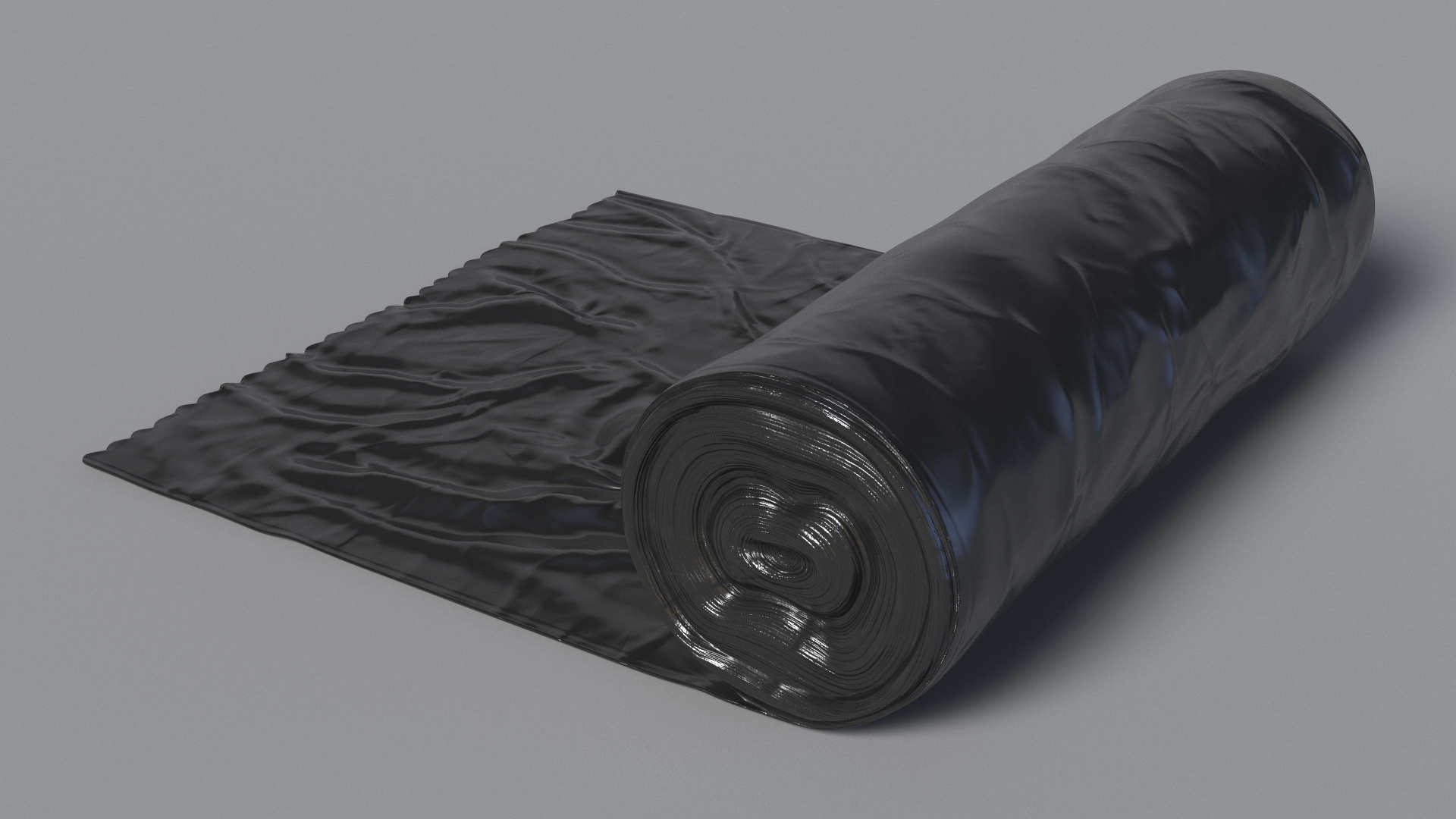 Waste Bag Unrolled Black 3D model