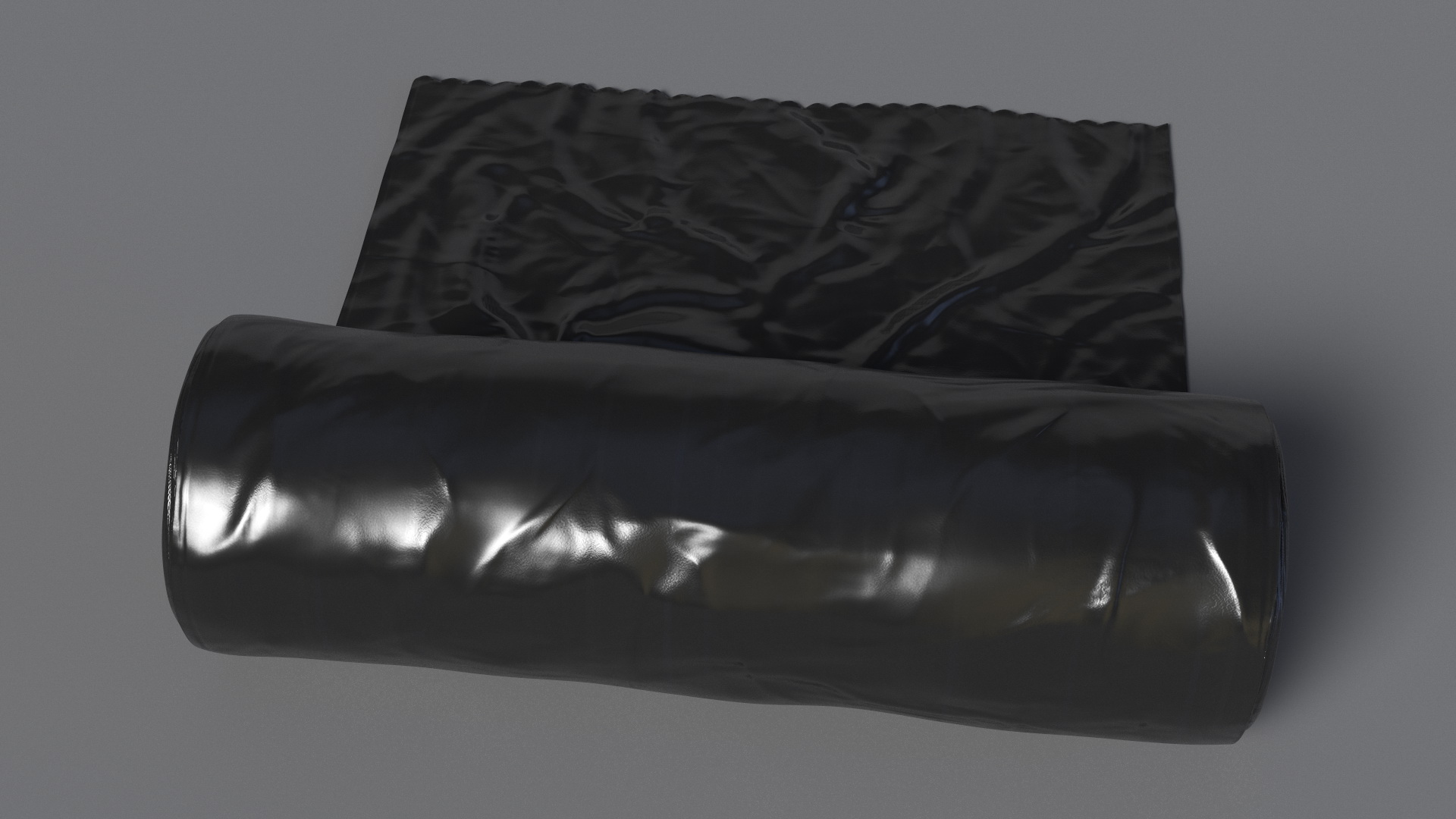 Waste Bag Unrolled Black 3D model