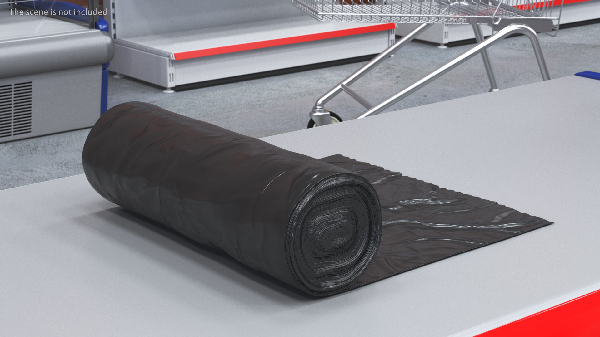 Waste Bag Unrolled Black 3D model