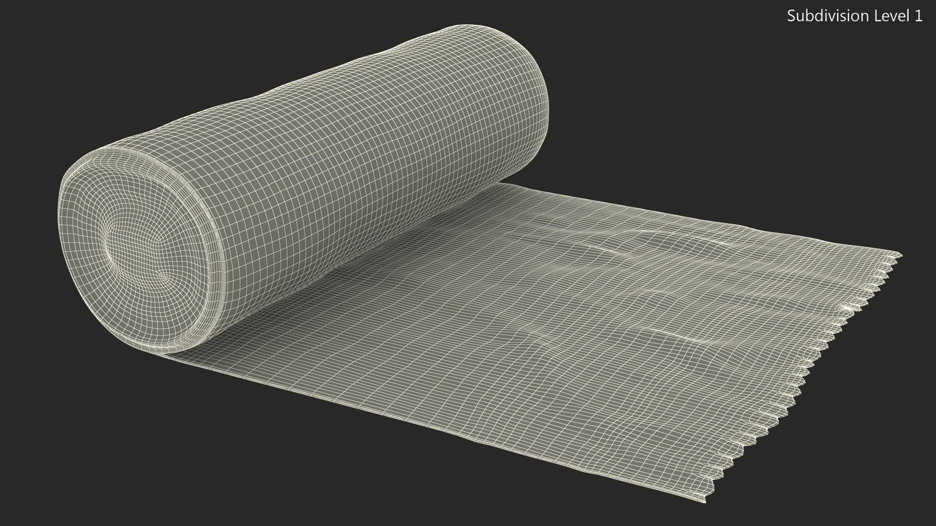 Waste Bag Unrolled Black 3D model