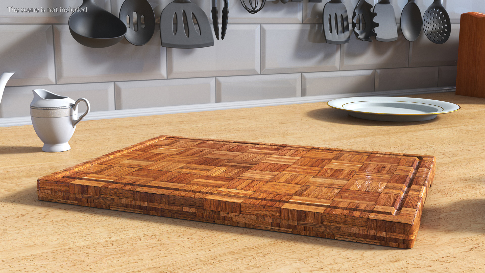 3D Cutting Board Dark Bamboo Large