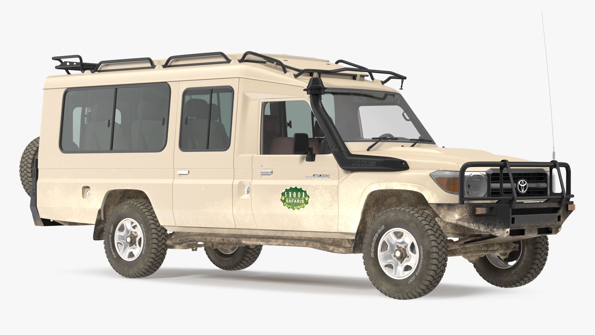 3D model Toyota Land Cruiser Safari Beige Dirty Rigged