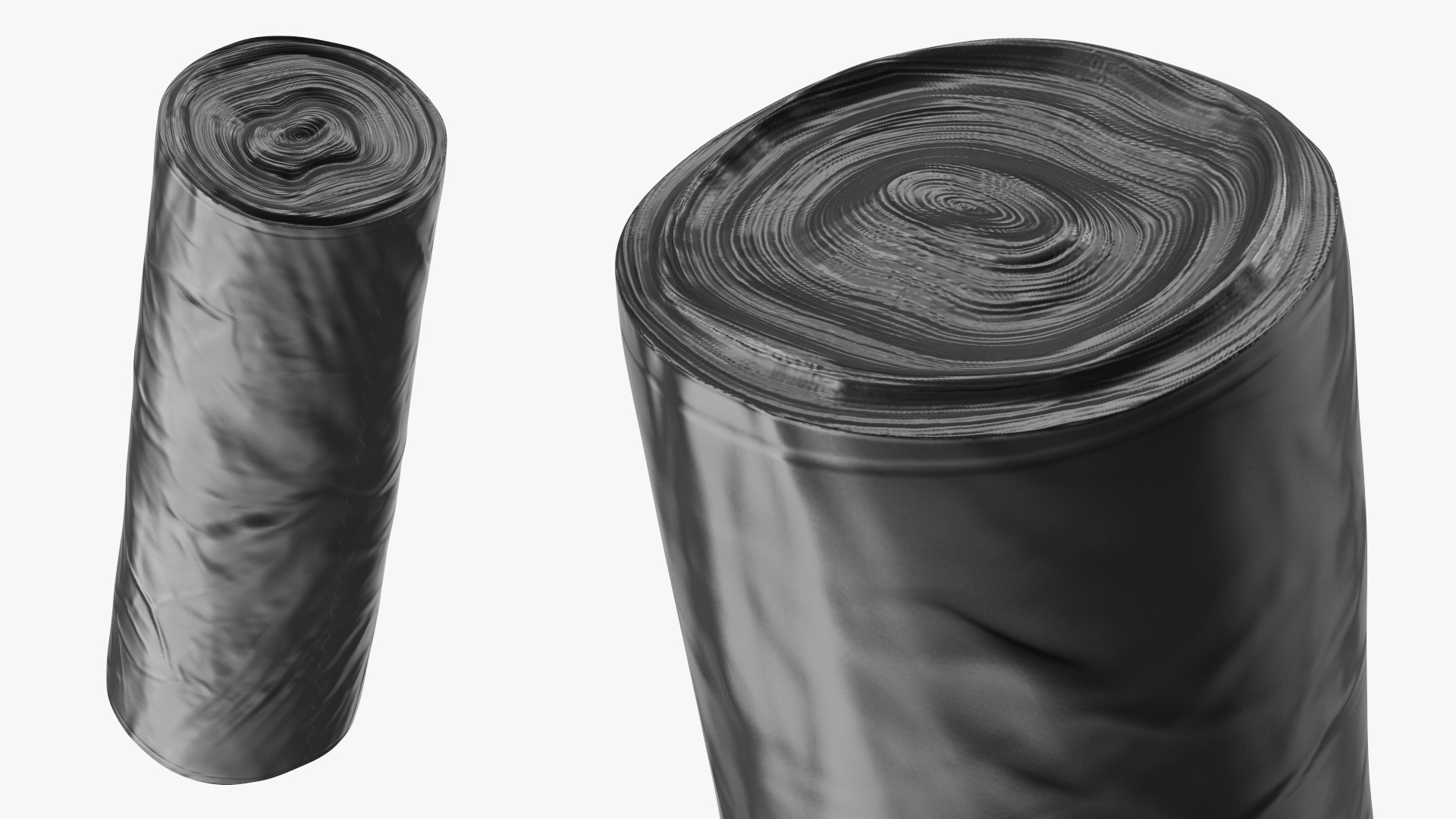 3D model Black Trash Bag Roll