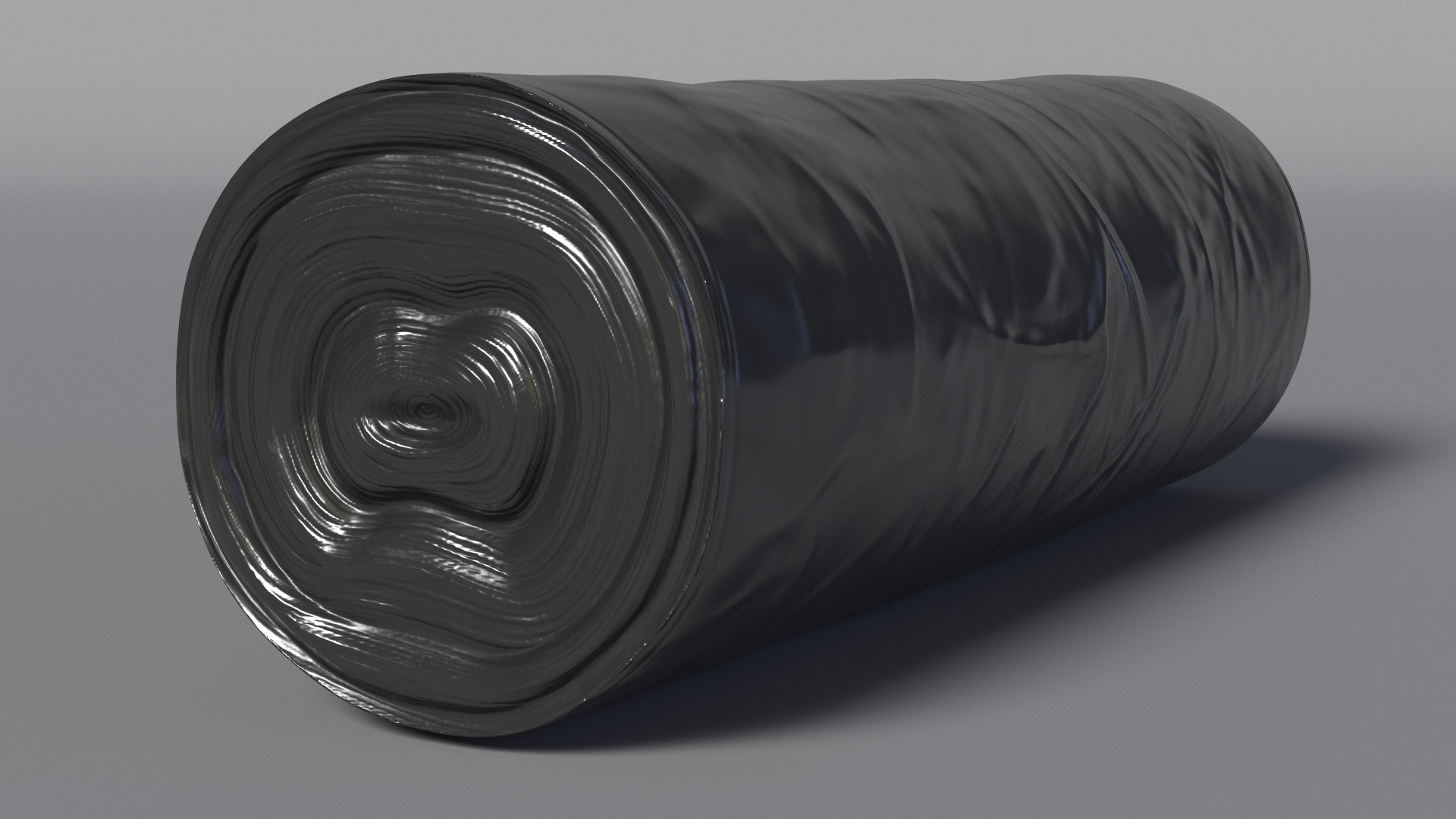 3D model Black Trash Bag Roll