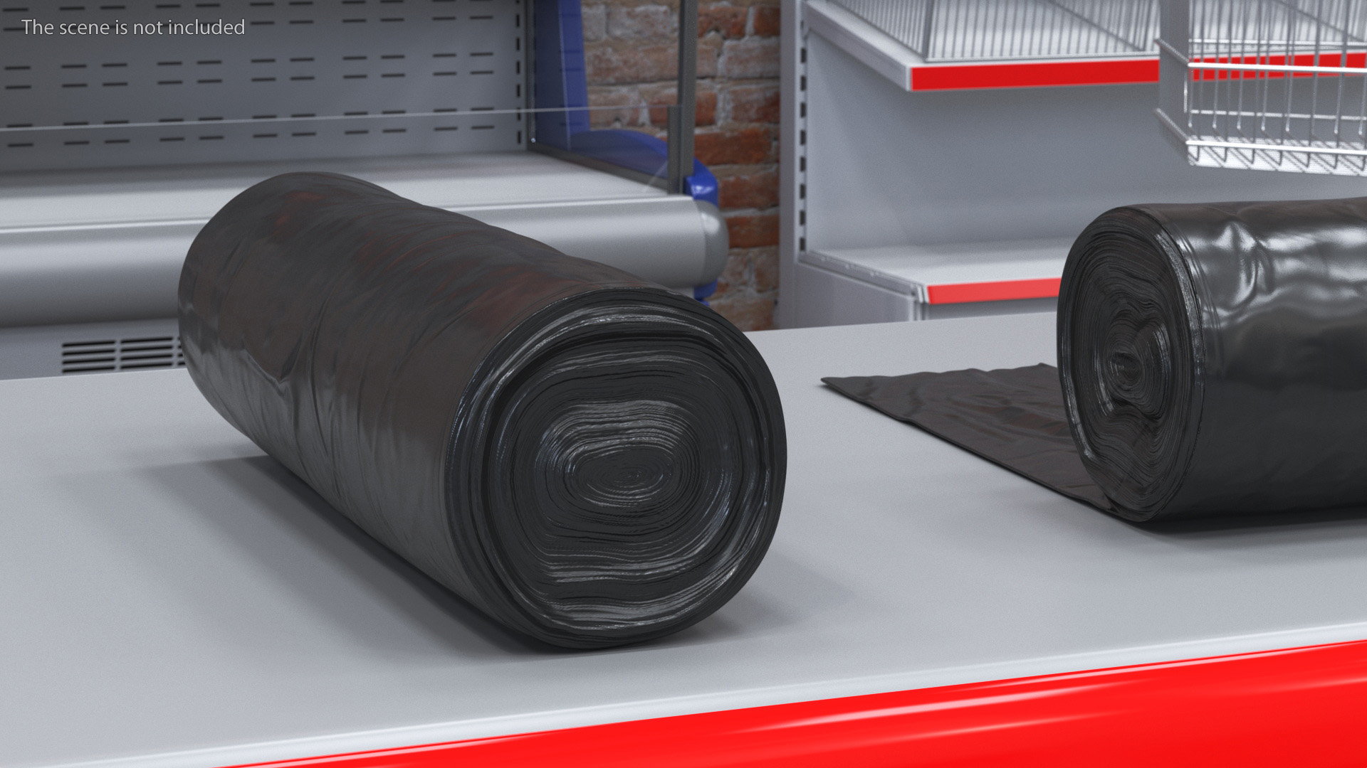 3D model Black Trash Bag Roll