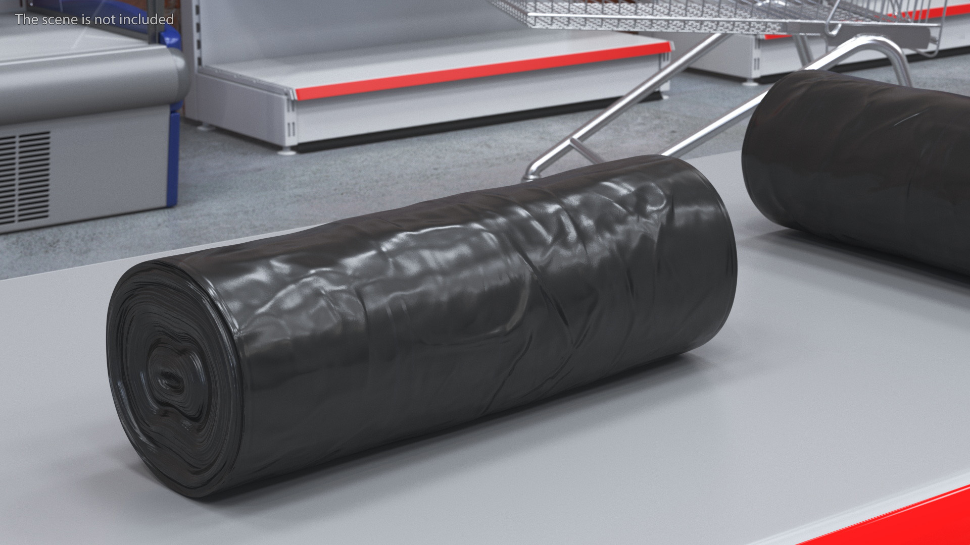 3D model Black Trash Bag Roll