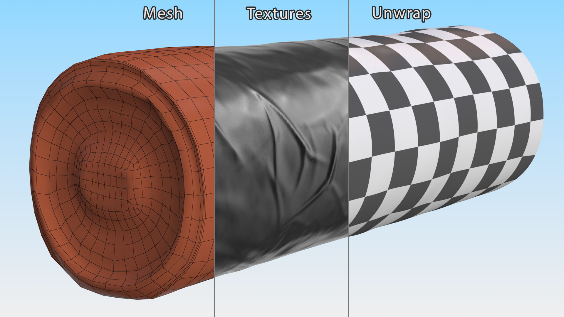 3D model Black Trash Bag Roll