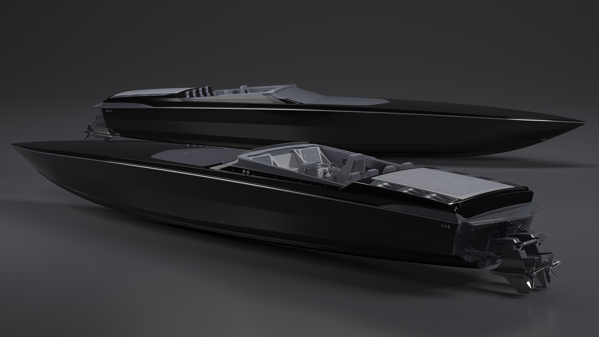 3D model Speedboat Black