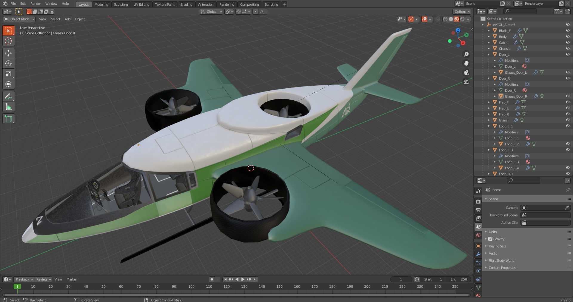 eVTOL Aircraft 3D model