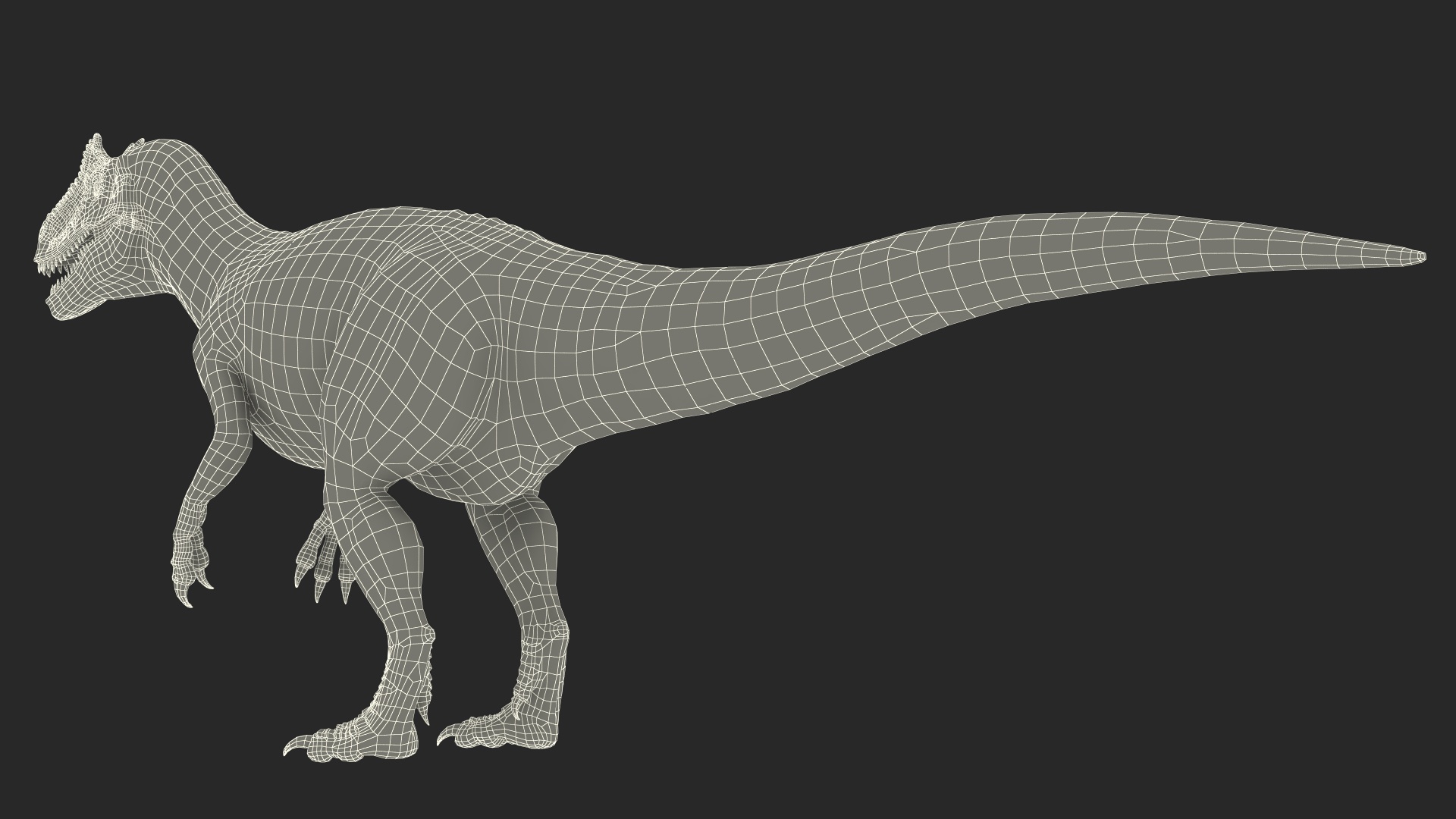 Allosaurus Green Coloring Rigged 3D