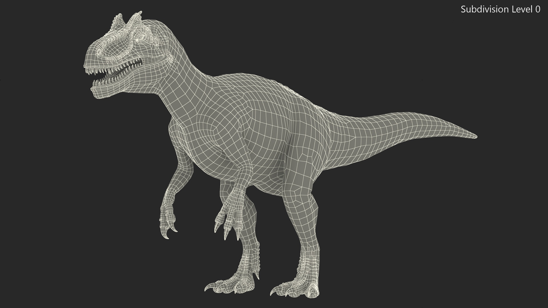 Allosaurus Green Coloring Rigged 3D