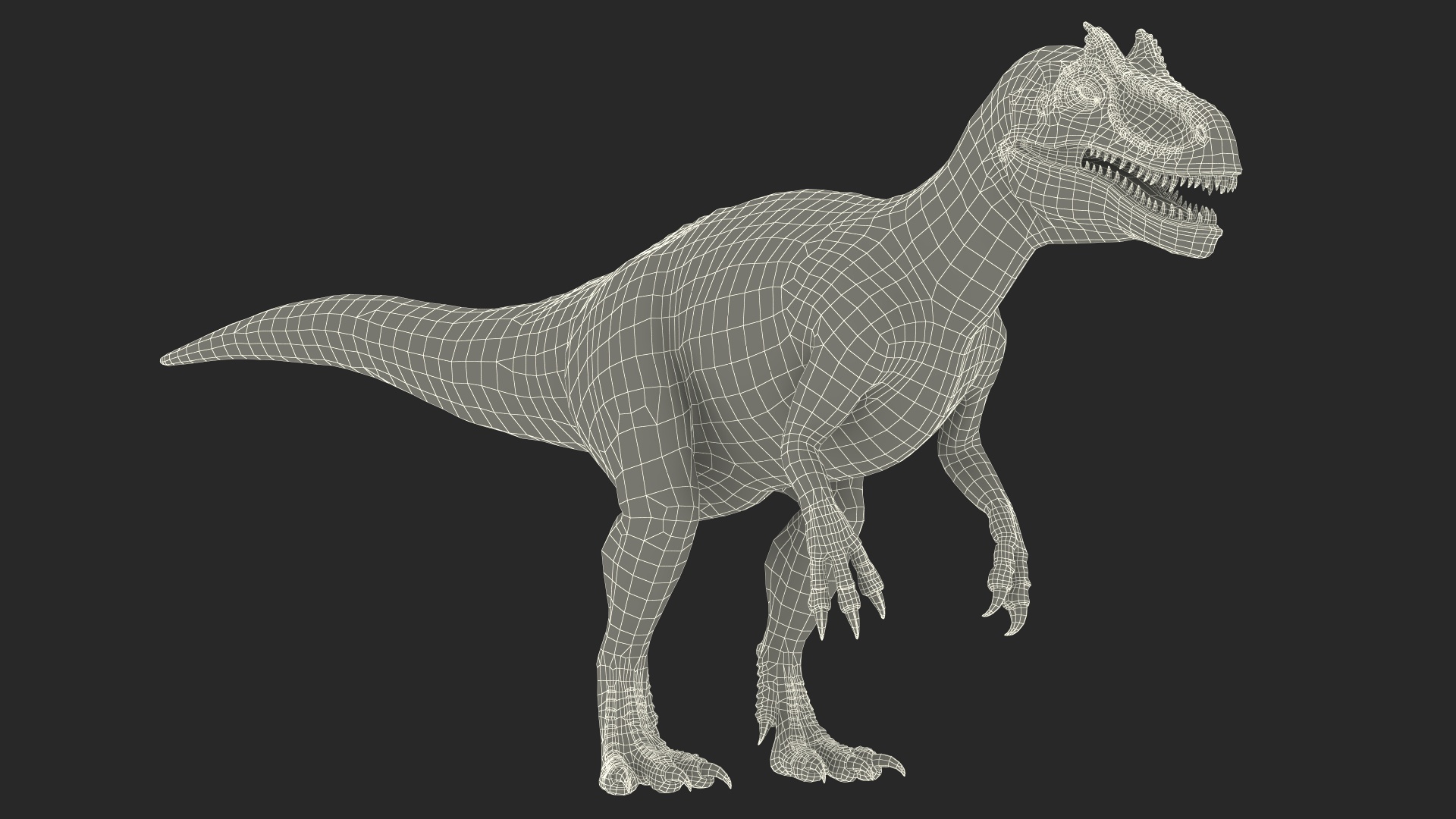 Allosaurus Green Coloring Rigged 3D