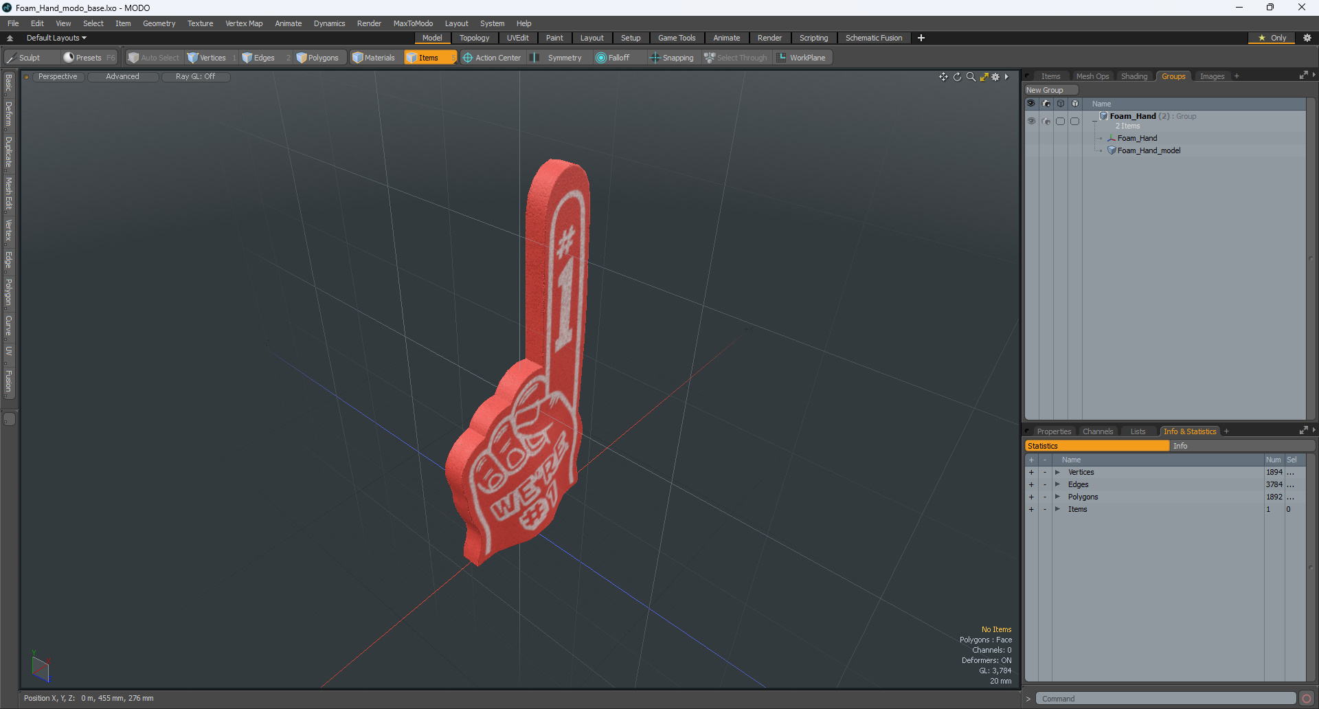 Foam Hand 3D model