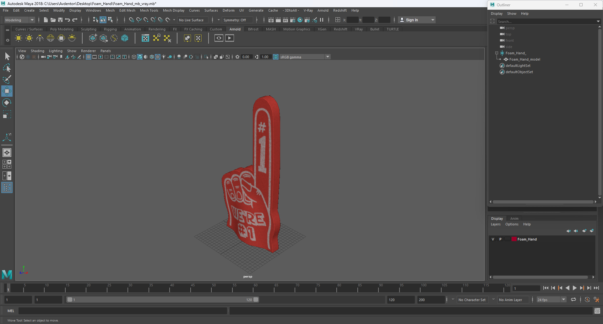 Foam Hand 3D model