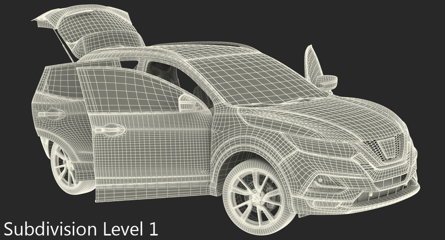 3D Nissan Qashqai 2017 Rigged