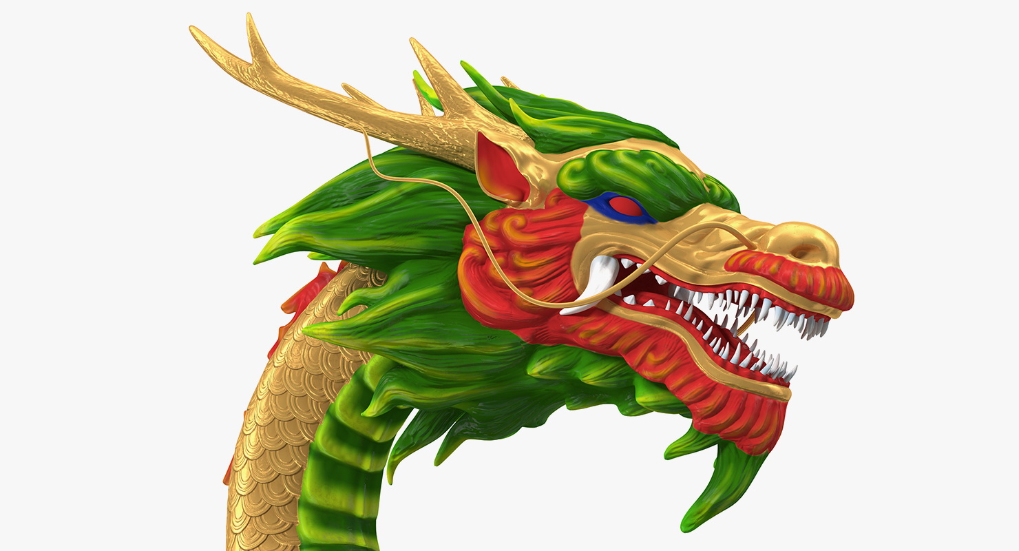 Multicolored Chinese Dragon 3D