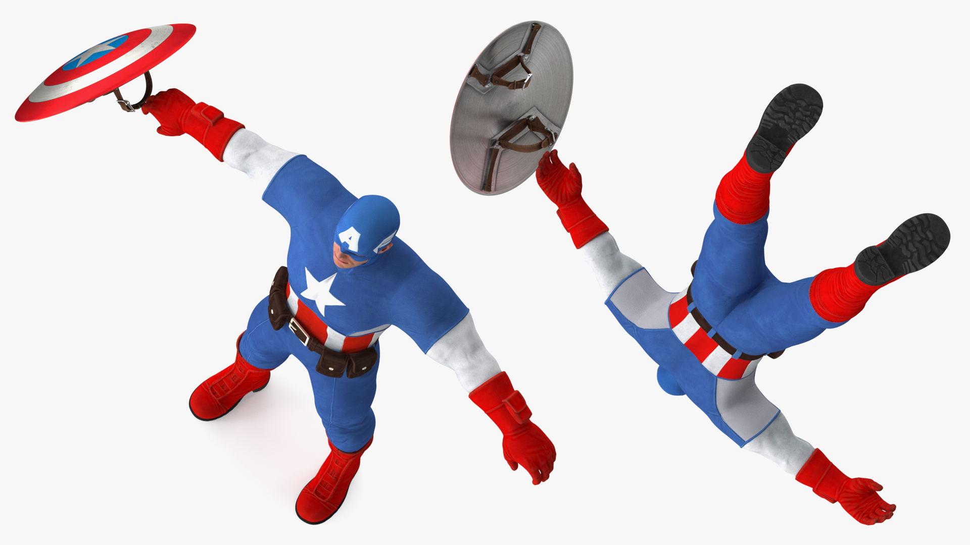 Marvel Cartoon Captain America Rigged 3D