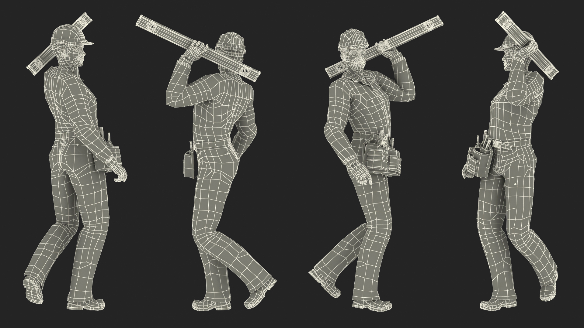 3D model Builder Walking Pose