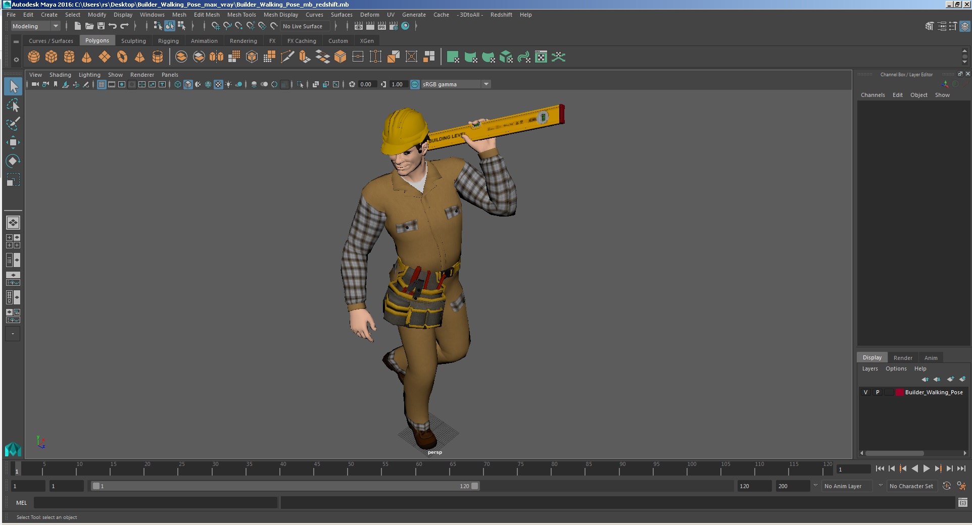 3D model Builder Walking Pose