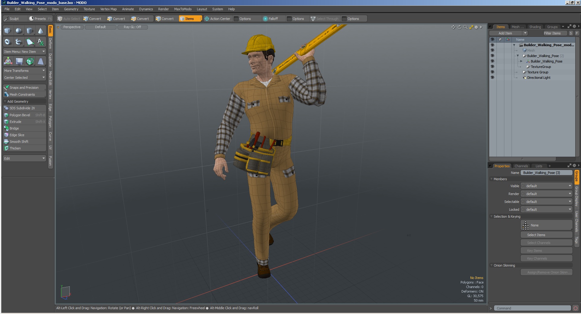 3D model Builder Walking Pose