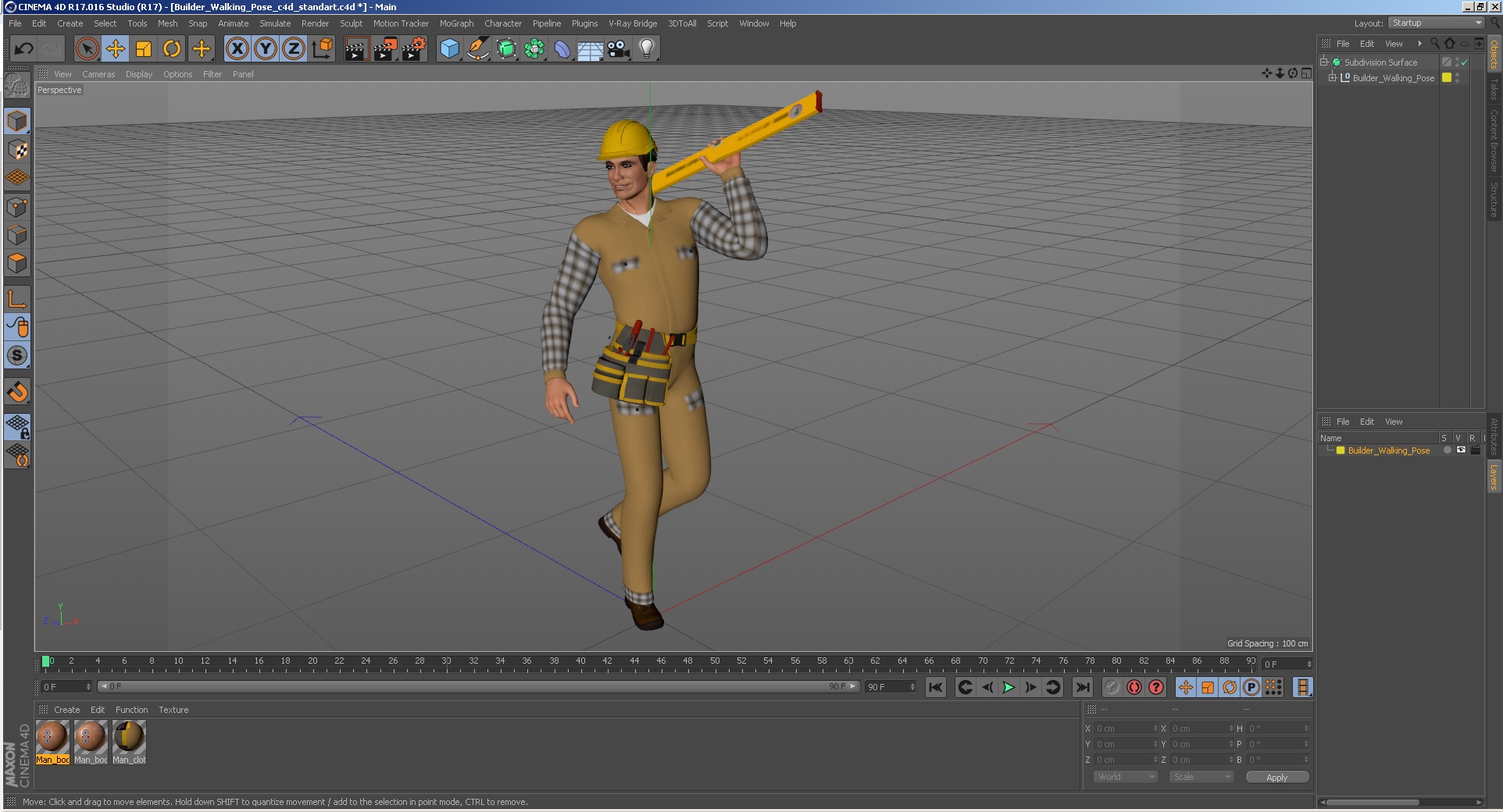 3D model Builder Walking Pose