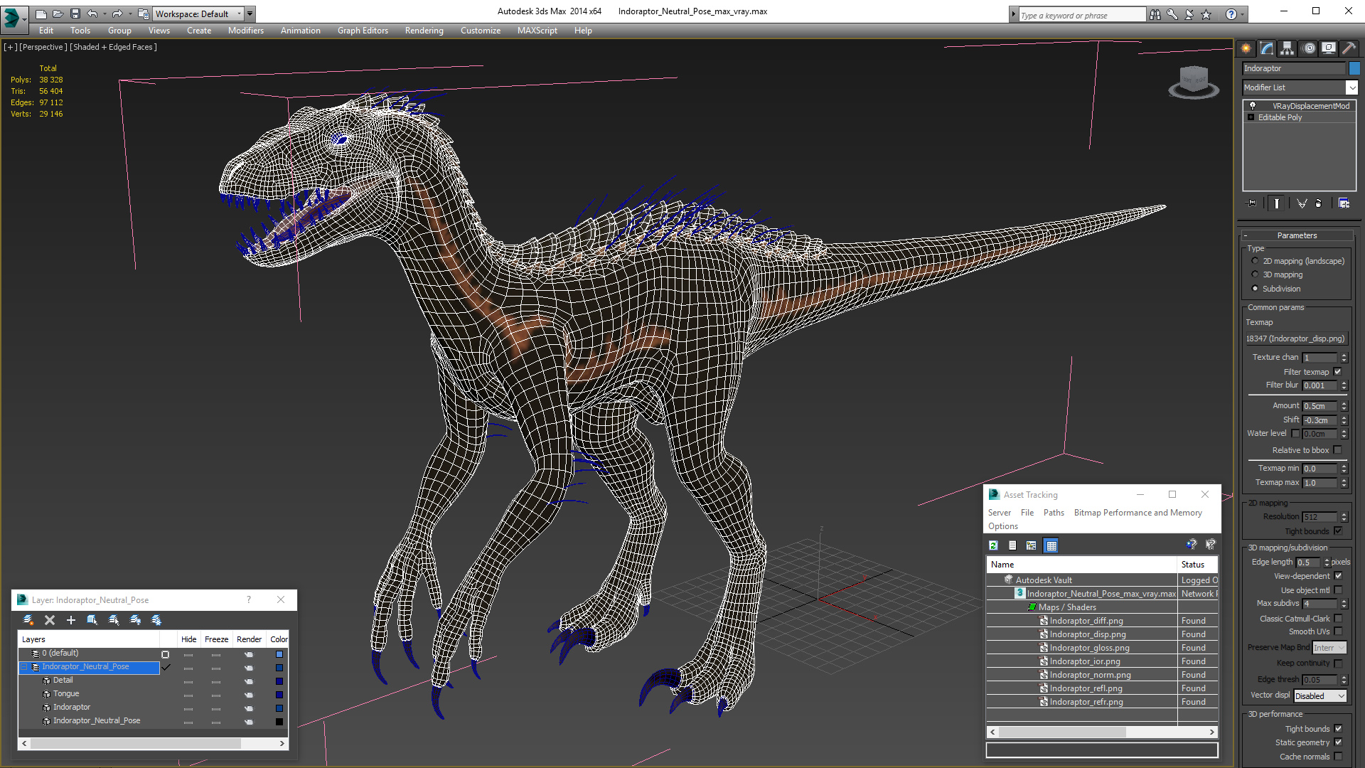 3D Indoraptor Neutral Pose model