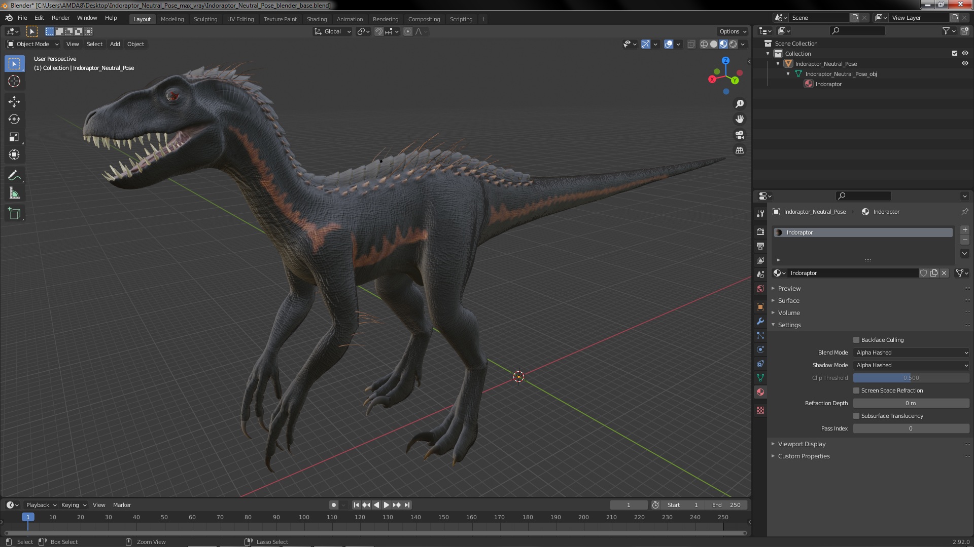 3D Indoraptor Neutral Pose model