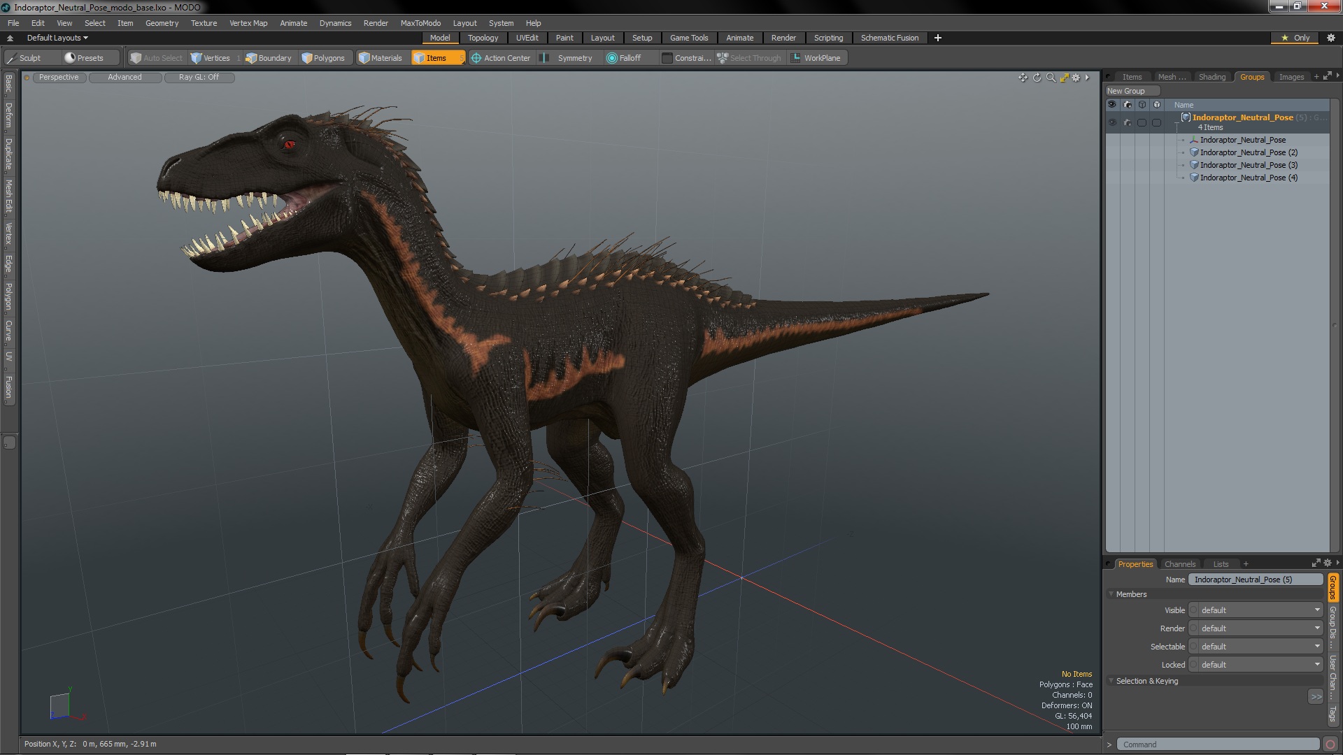 3D Indoraptor Neutral Pose model