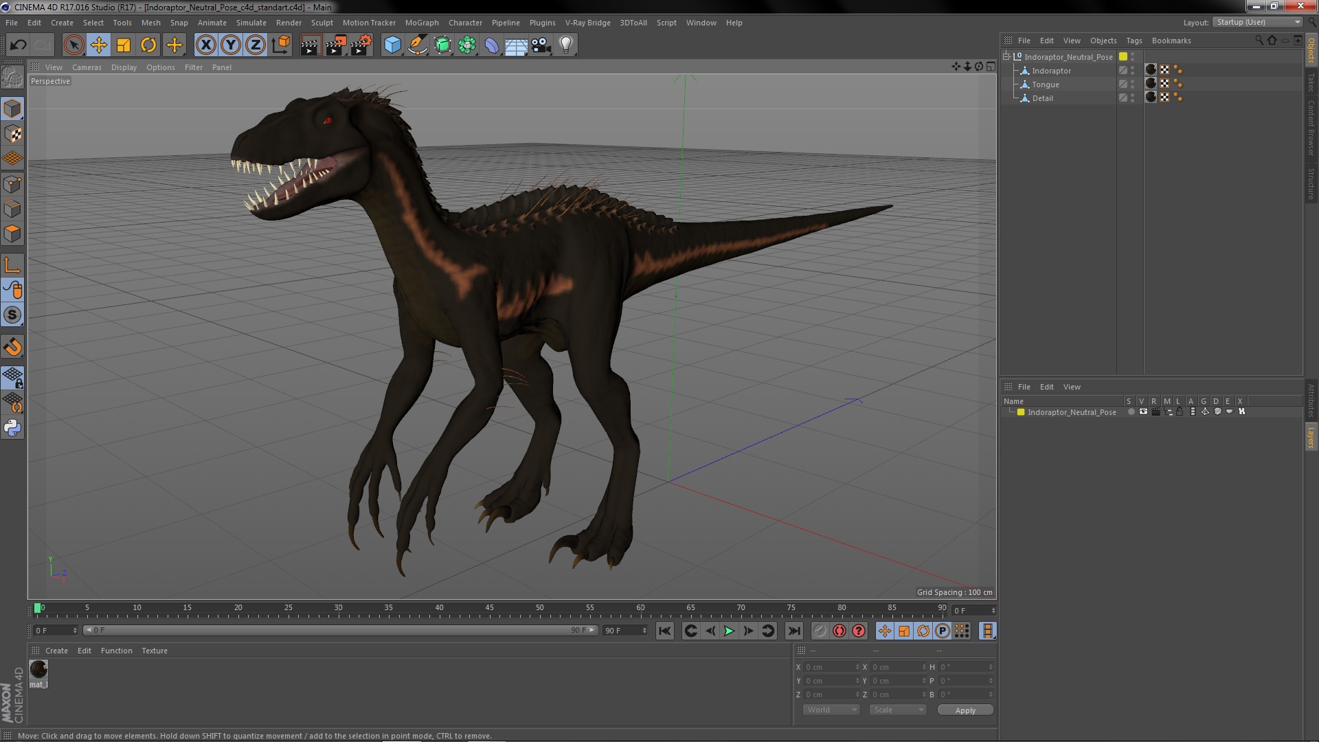 3D Indoraptor Neutral Pose model