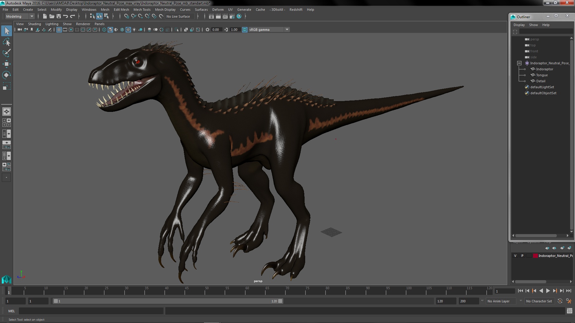 3D Indoraptor Neutral Pose model