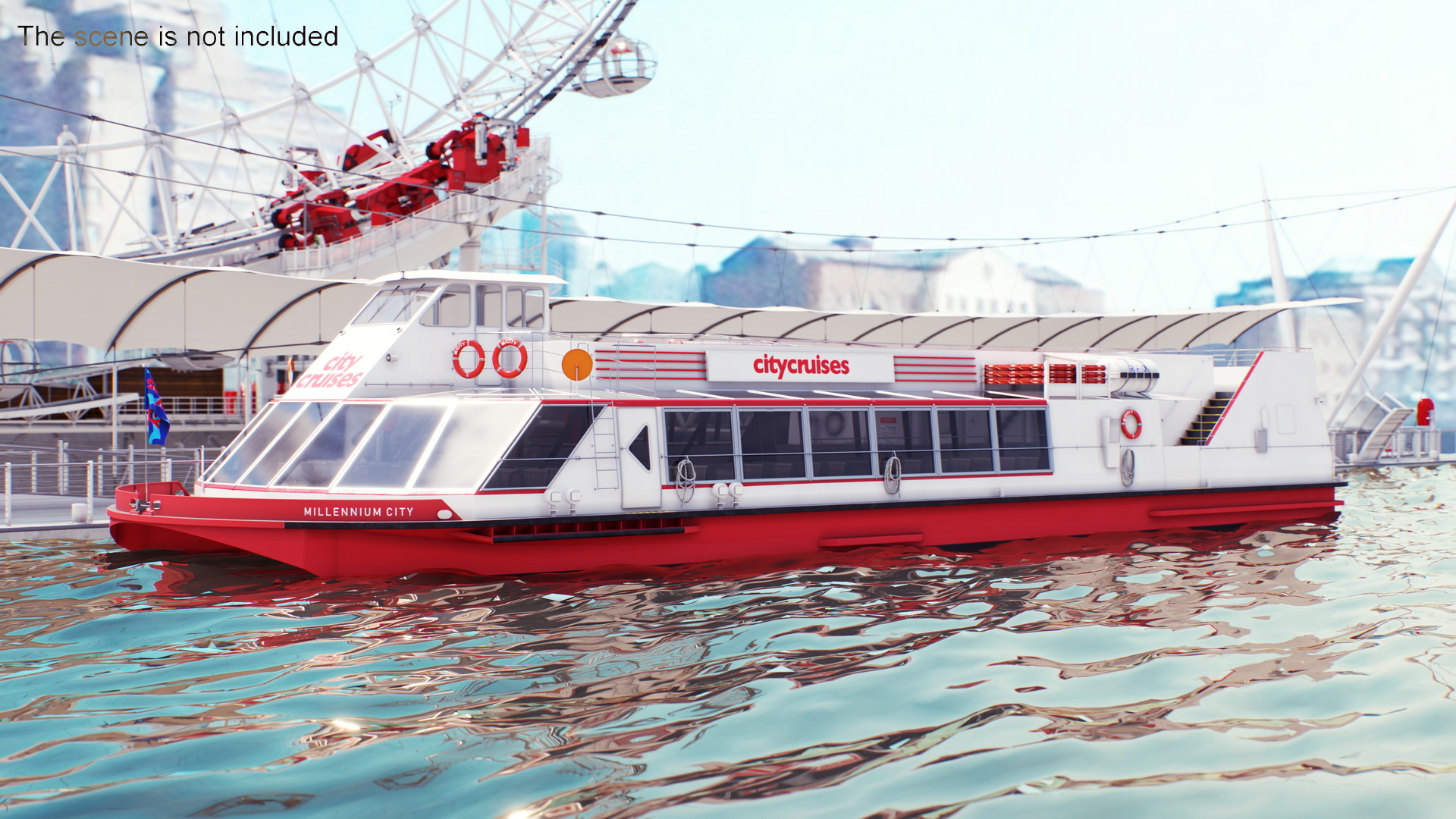 London River Cruises Boat on Water 3D model