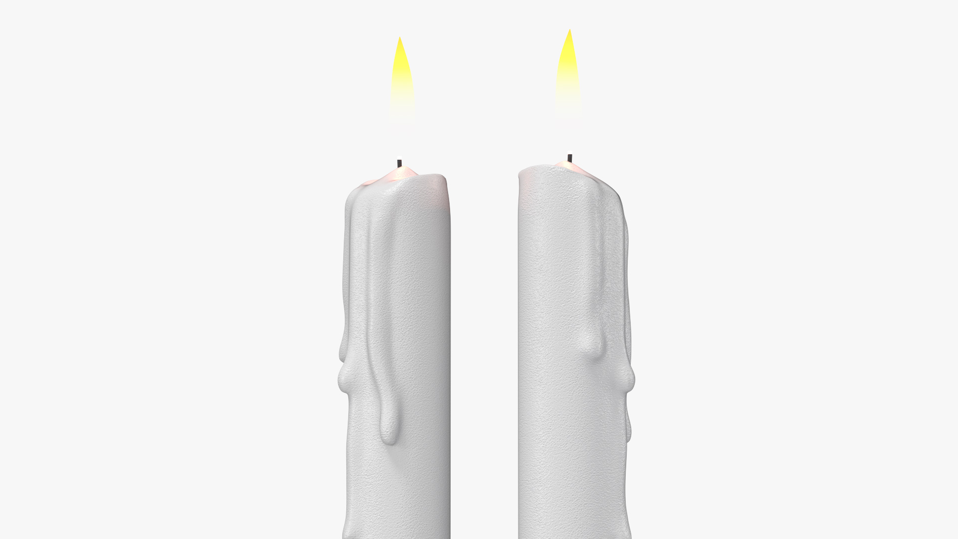 3D model Realistic Lit Candle with Wax Drips