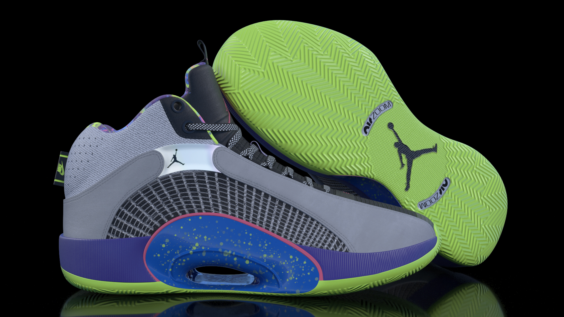 3D Air Jordan 35 Bel-Air Basketball Shoes model