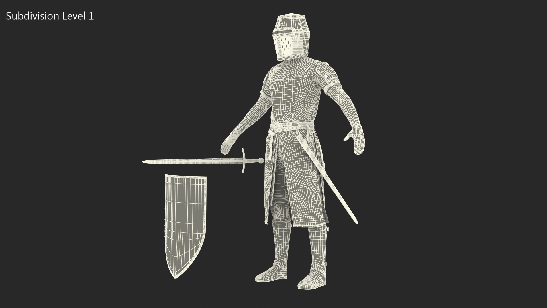 3D model Knight Templar T-Pose Set