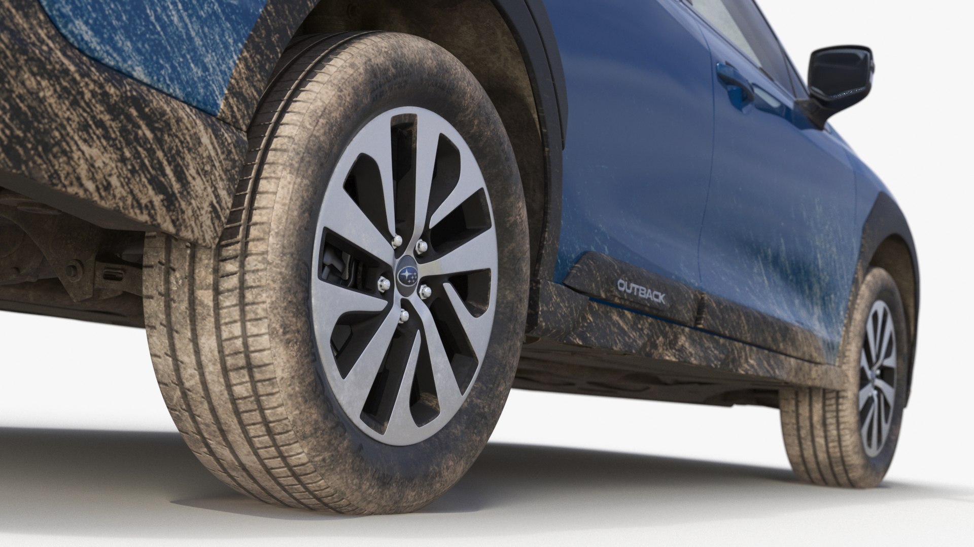 3D model Subaru Outback 2025 Blue Dirty