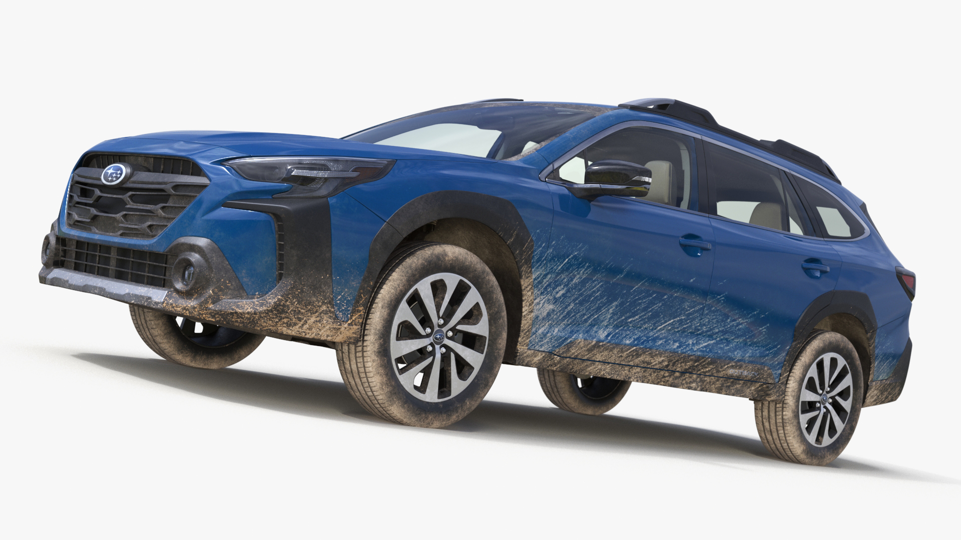 3D model Subaru Outback 2025 Blue Dirty