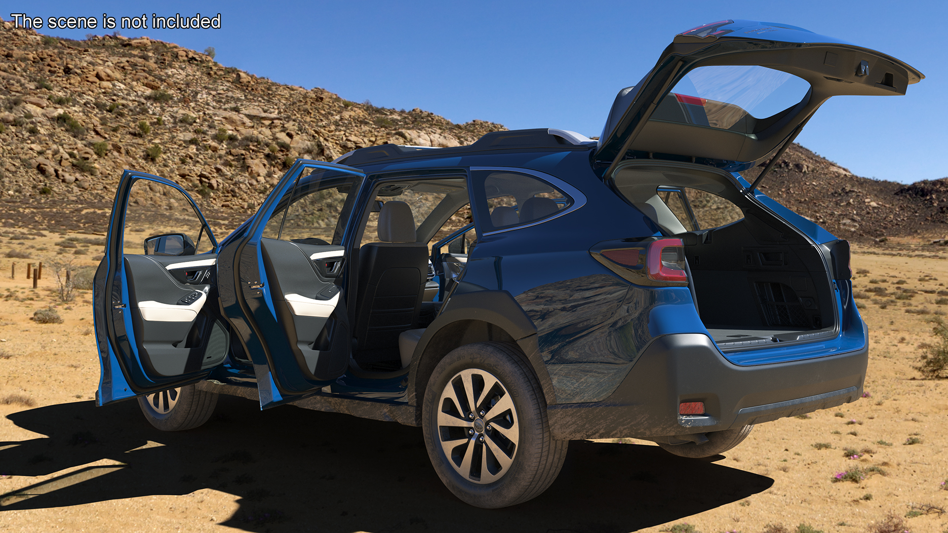 3D model Subaru Outback 2025 Blue Dirty